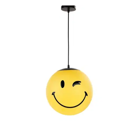 Svietidlá ONLI - Detský závesný luster na lanku SMILEY 1xE27/15W/230V žltá SM-2001/S30Y01
