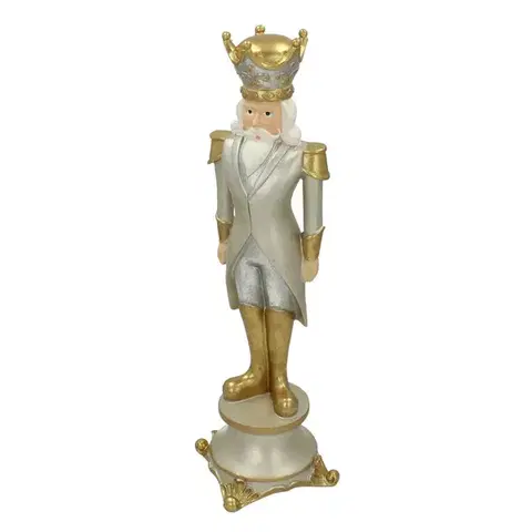 Vianočné dekorácie Figúrka Luskáčika 42cm silver
