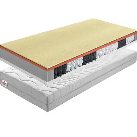 Matrace KONDELA BE Palmea New obojstranný taštičkový matrac 90x200 cm pružiny / plsť / PUR / latex-kokos doska / látka