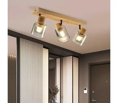 Svietidlá BRILAGI - Bodové svietidlo HYGGE 3xE14/15W/230V drevené/dymové BRI404