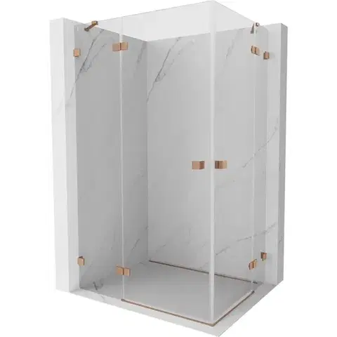 Sprchovacie kúty MEXEN/S - Lunar Duo sprchovací kút dvere krídlové 105 x 70, transparent, meď kartáčovaná 834-105L-070P-65-00