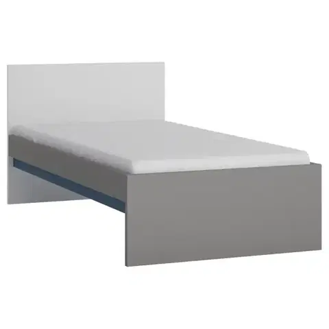 Dvojlôžkové postele Posteľ Laser LASZ01B 90 platinovo sivá/čierna perla/alpská biela/modrá