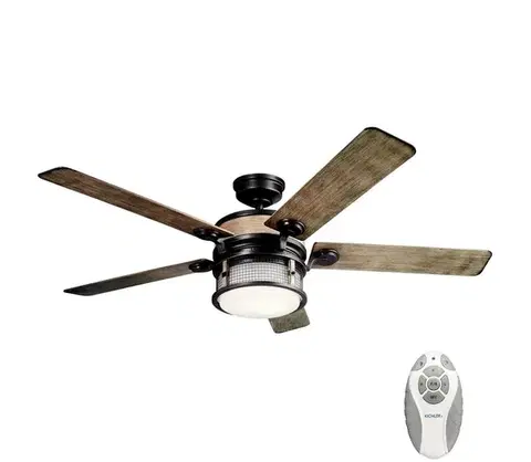 Ventilátory Elstead Kichler KLF-AHRENDALE-60-AVI-LED Stmievateľný stropný látor 10W/230V IP44+DO KLF-AHRENDALE-60-AVI