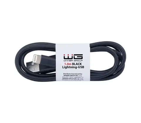 Predlžovacie káble Winner Group - USB kábel Lightning / USB-A 1m čierna WINKABULIGHT