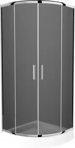 Vane MEXEN/S - Rio štvrťkruhový sprchovací kút 90 x 90, grafit, chróm + vanička Rio 863-090-090-01-40-4710