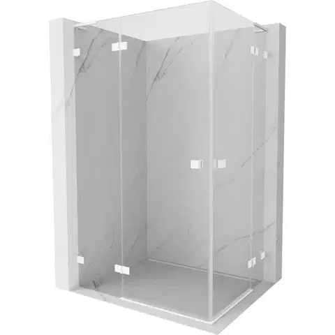 Sprchovacie kúty MEXEN/S - Lunar L Duo sprchový kút dvere krídlové 115 x 95, transparent, biela 834L-115L-095P-20-00