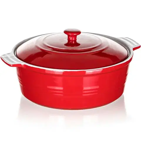 Formy na pečenie Banquet Forma zapekacia okrúhla s pokrievkou Culinaria Red 3 l, 3 l