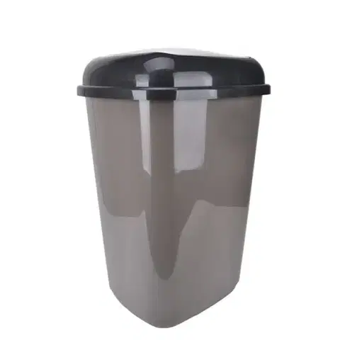 Odpadkové koše Kinekus Kôš na odpad preklápací, objem 45L, plastový, QUATRO, mocca