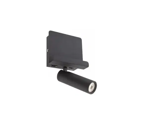 Svietidlá Redo 01-3084 - LED Nástenné bodové svietidlo PANEL LED/3,5W/230V USB čierna 01-3084