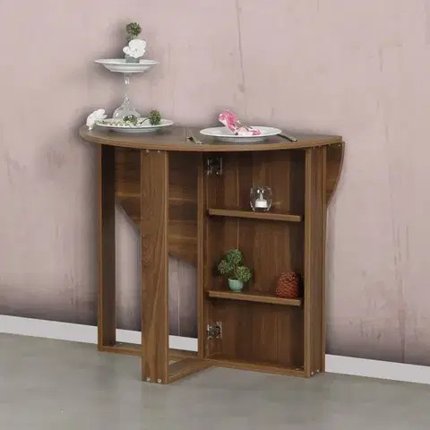 Jedálenské stoly Skladací stôl Middle - Walnut