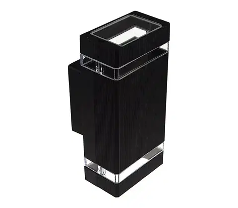 Svietidlá  Vonkajšie nástenné svietidlo LITEK 2xGU10/30W/230V IP44 čierna SKU012795