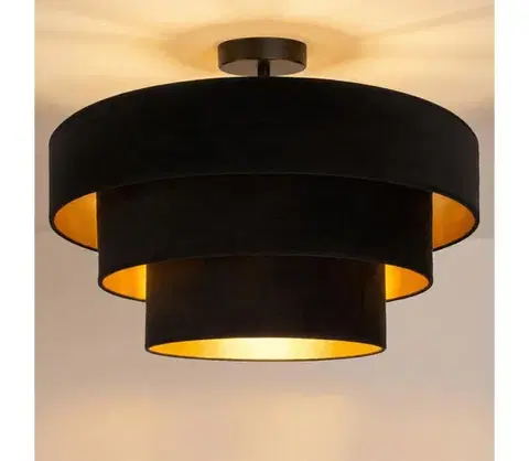 Svietidlá BRILAGI - Prisadený luster LUNETA 1xE27/60W/230V pr. 40 cm čierna/zlatá 8590828052197