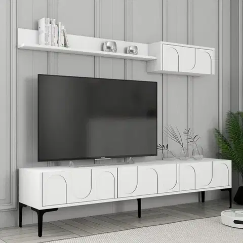 Obývacie steny TV skrinka / Obývacia stena Lyon 2 - White, Black