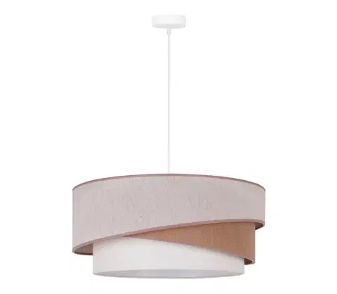 Svietidlá  - Luster na lanku KOBO 1xE27/15W/230V pr. 45 cm béžová/hnedá/biela 600255