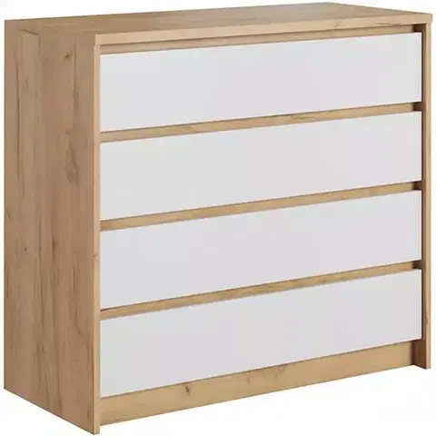 Komody do spálne Komoda 93 4s Biela/Craft
