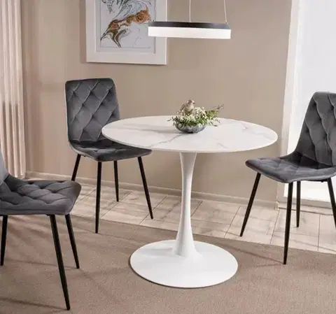 Kuchynské a jedálenské stoly Signal Jedálenský stôl ESPERO | biela / biely 90 cm