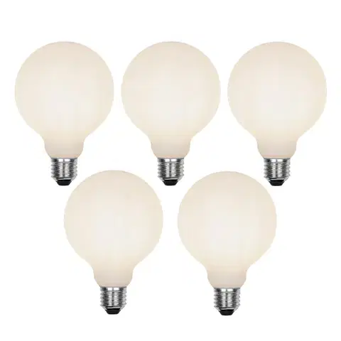 LED osvetlenie Sada 5 ks E27 3-stupňová stmievateľná LED lampa G95 matné sklo 5W 550 lm 2700K