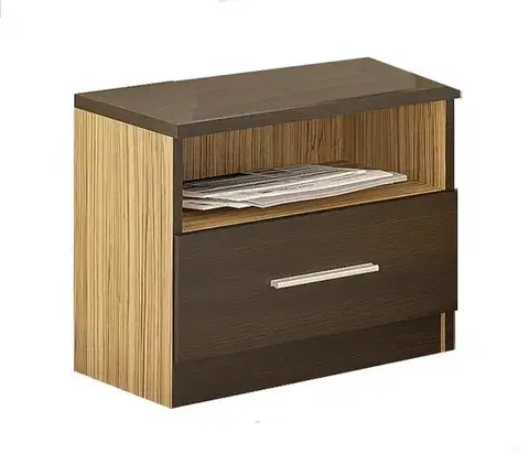 Nočné stolíky VALENTÍNA, set 2 nočných stolíkov sonoma/wenge