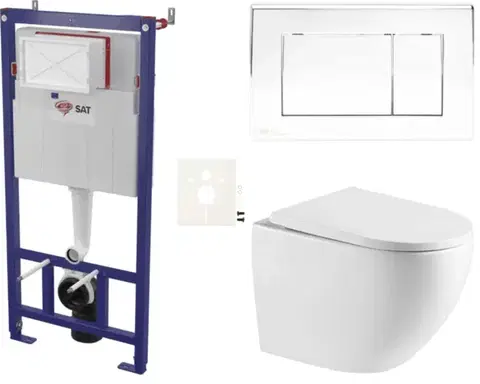 Záchody Závěsný WC set do lehkých stěn / předstěnová SAT SIKOSSREX6721K SIKOSSREX6721K