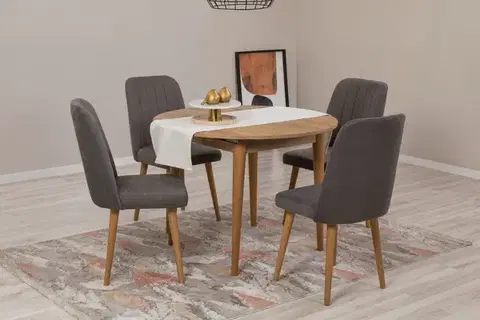 Jedálenské sety Jedálenský set s rozkladacím stolom a stoličkami (5 kusov) Vina 1501 - Atlantic Pine, Anthracite