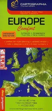 Sprievodcovia, mapy - ostatné Európa Comfort 1:4000000- autótérkép - Kolektív autorov