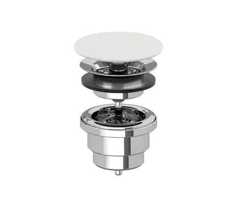 Svietidlá Villeroy & Boch 680800RW - Umývadlová výpusť biela/lesklý chróm 680800RW
