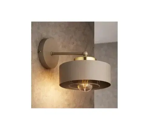 Svietidlá BRILAGI - Nástenná lampa SPRING 1xE27/60W/230V béžová/zlatá 76-007B