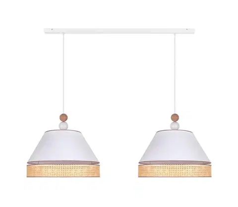 Svietidlá  - Luster na lanku AVIGNON 2xE27/15W/230V biela/ratan 602105