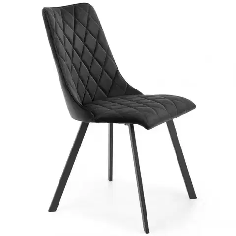 Čalúnené stoličky Stolička K450 Velvet/Kov čierna