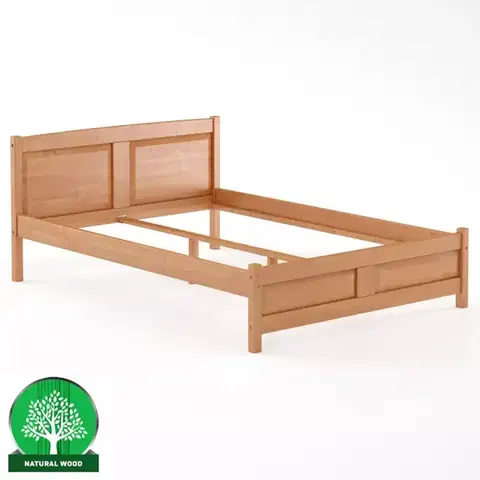 Drevené postele Posteľ borovica LK104–140x200 jelša