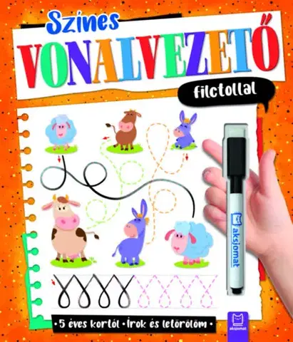 Pre deti a mládež - ostatné Színes vonalvezető filctollal - Írok és letörlöm - 5 éves kortól - Agata Kaczynska