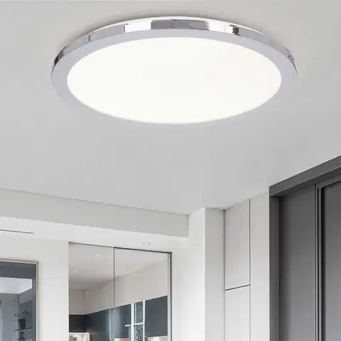 Stropná svetla Kúpeľňová stropná lampa PIXEL minimalistická - strieborný chróm 40 cm - okrúhle LED stropné svietidlo so stmievaním 3000K 24W IP44