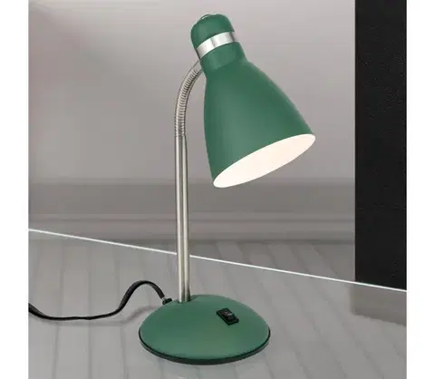 Lampy Orion - Stolná lampa SCHOOL 1xE27/40W/230V zelená/matný chróm LA 4-1187 grün