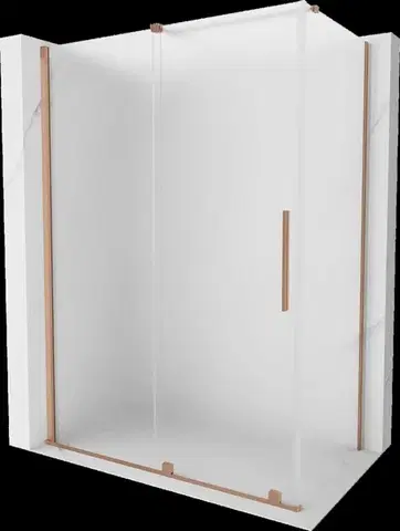 Sprchovacie kúty MEXEN/S - Velár sprchovací kút, posuvné dvere 130 x 75, dekor, meď kartáčovaná 871-130-075-31-65