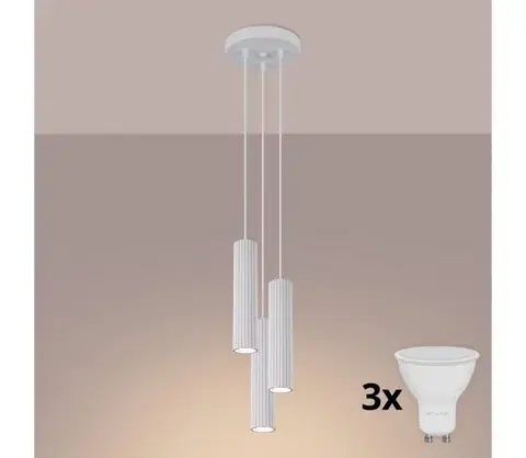 Svietidlá BRILAGI - LED luster na lanku CRESTO 3xGU10/10W/230V biely BR.1538
