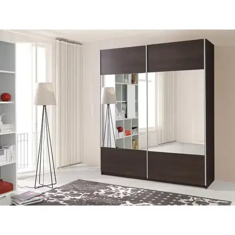 Šatníkové skrine Skriňa Vario so zrkadlom dub sonoma čokoláda 175 cm