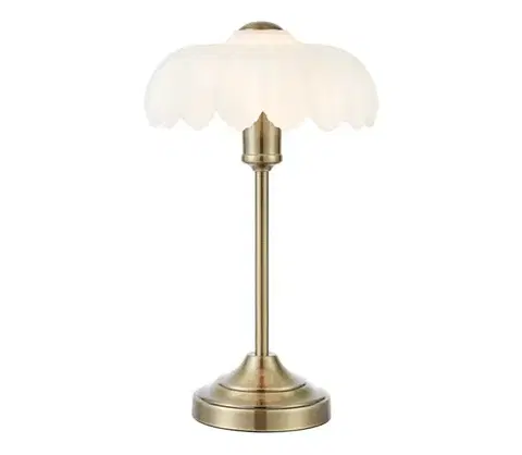 Lampy Markslöjd 109179 - Stolová lampa KURAGE 1xE27/60W/230V mosadz/biela 109179