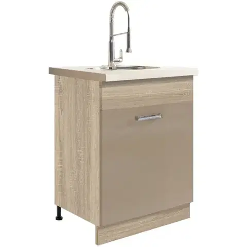 Kuchynské skrinky stojace Kuchynská skrinka Premio 11D sonoma/biely/cappuccino lesk