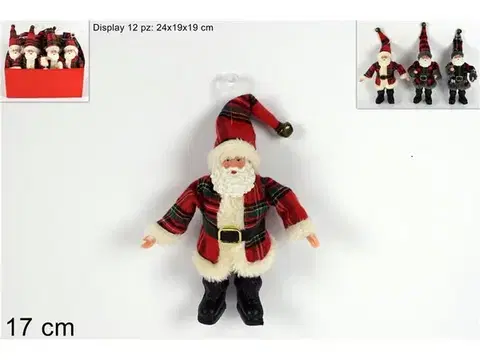 Vianočné dekorácie MAKRO - Santa 17cm rôzne druhy