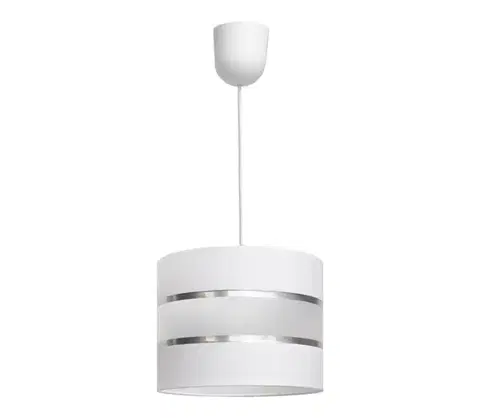 Svietidlá  Luster na lanku HELEN 1xE27/15W/230V biela W-0801/1 WT+SL+MAT