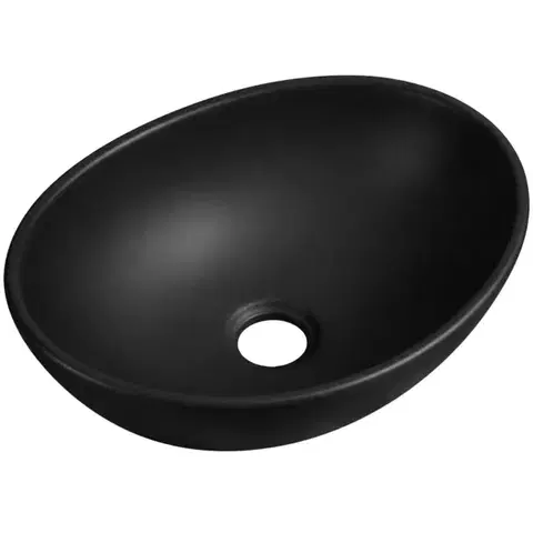Umývadlá CERANO - Umývadlo keramické Minio - na dosku - čierna matná - 34,5x26 CER-477008