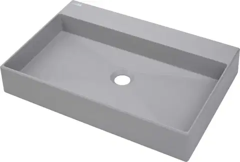 Sanitárna keramika DEANTE - Correo šedá metalic - Granitové umývadlo, na dosku - 60x40 cm CQR_SU6S