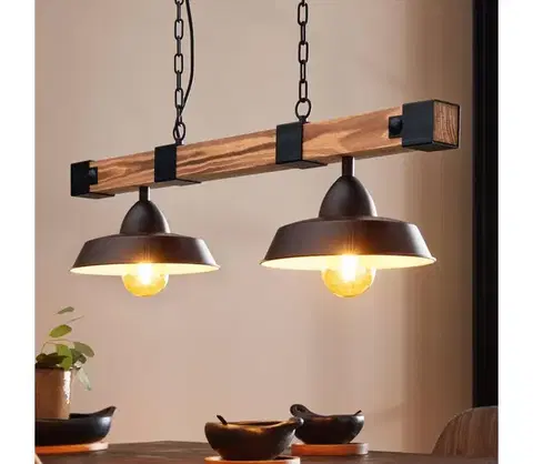 Svietidlá Eglo 44085 - Luster na reťazi OLDBURY 2xE27/60W/230V 44085