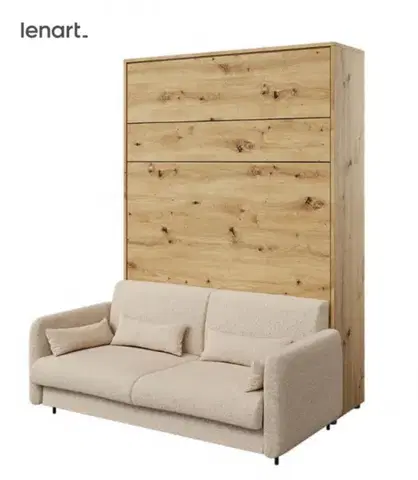 Postele Dig-net nábytok Posteľ Lenart BED CONCEPT s pohovkou | dub artisan 160 x 200 cm