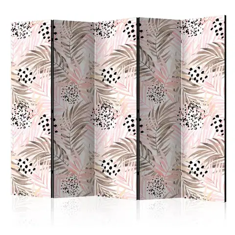 Paravány Paraván Pink Palm Leaves Dekorhome
