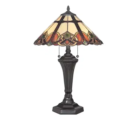 Lampy Elstead QZ-CAMBRIDGE-TL - Stolová lampa Tiffany BELLE 2xE27/75W/230V QZ-CAMBRIDGE-TL