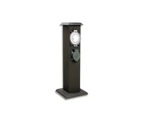 Záhradné lampy  XSMM-202 FT - Vonkajší zásuvkový stĺpik s časovačom 2Z IP44 XSMM-202 FT