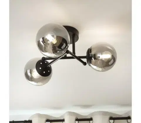 Svietidlá BRILAGI - Prisadený luster MALIVA 3xE14/15W/230V čierna/dymová LM-3.220/CZARNY/GREY