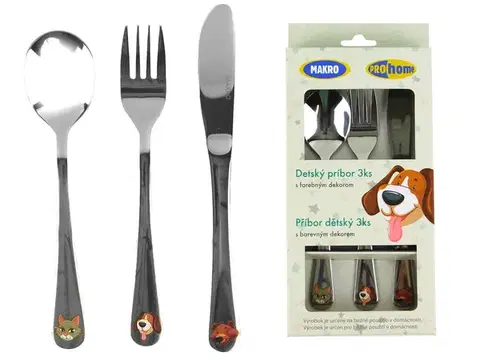 Detské príbory MAKRO - Príbor detský 3ks, farebný dekor