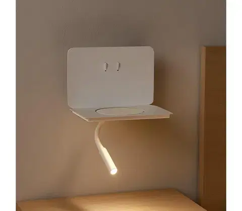Svietidlá ONLI - LED Flexibilná lampička s policou WIK LED/6,5W/230V + LED/3W biela 5109/APB